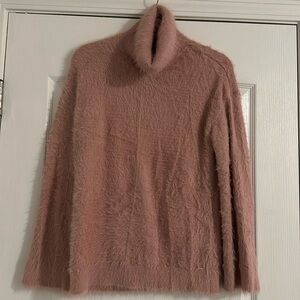 Mohair soft subtle metallic turtleneck sweater